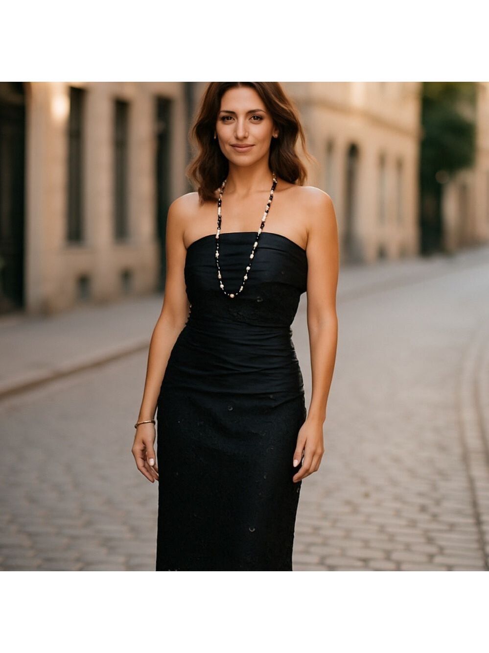 BLACK SILK STRAPLESS SHEATH COCKTAIL DRESS SAKS 5TH AVENUE JEAN MARC SFEZ SMALL